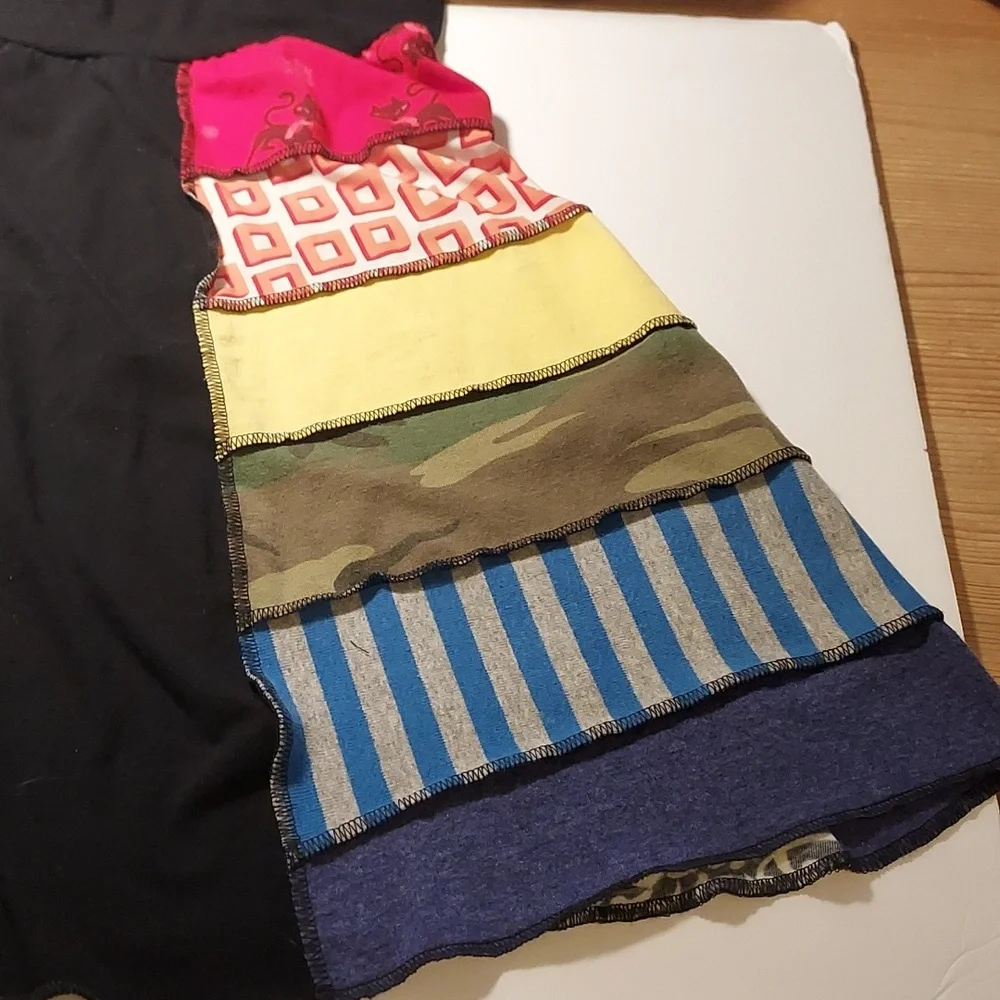 Hippie Patchwork Skirt Short Bohemian Style A line  Size S Multi Color